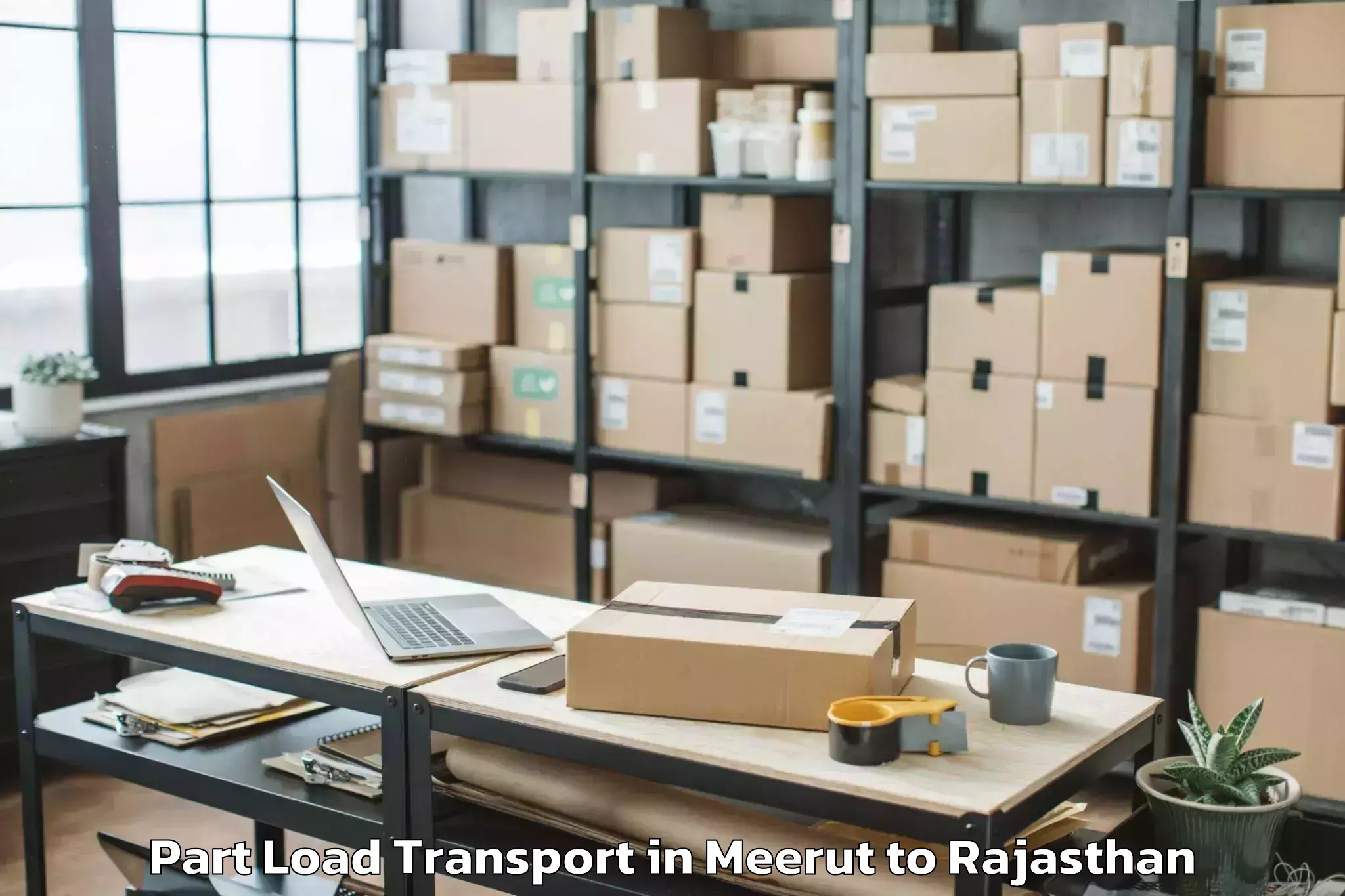 Meerut to Ladnun Part Load Transport Booking